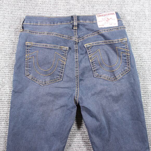 True Religion Charlie High Rise Flare Jeans Womens 27 Blue Stretch - Picture 7 of 12